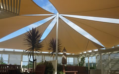multiple shade sails for large outdoor area