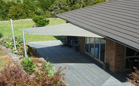 shade sail over deck